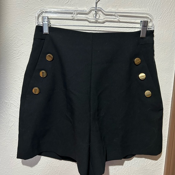 Zara Pants - Zara Black High Waist Shorts with Gold Buttons